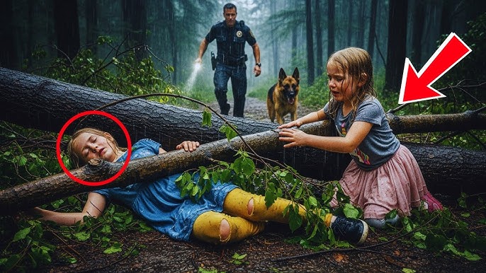 Twin girls trapped in storm, hope fading — until a police officer and his dog appeared