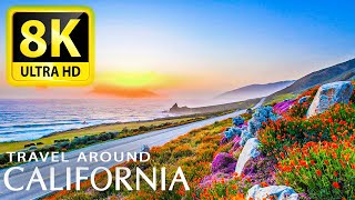 California 8K Ultra HD Drone Video - Beaches and landmarks with relaxing music