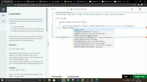 Hackerrank Java(basic) Skills Certification Solutions Java Stack Program in JAVA