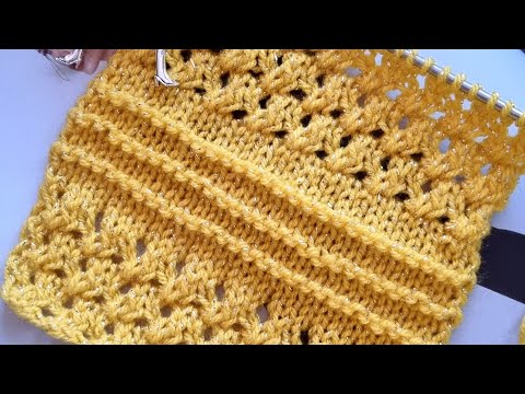 Рельефный, секционный узор спицами❤️🧶 knitting pattern.