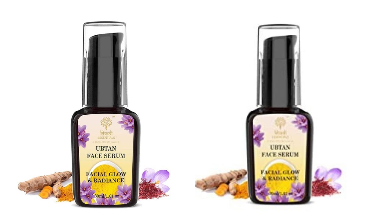 Khadi Essentials Ayurvedic Ubtan Face Serum for Facial Glow & Anti-Tan with Vitamin C,