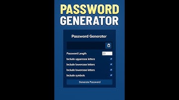 Create a Strong Password Generator using HTML, CSS & JavaScript