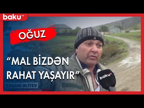 Oğuzda iki kəndi birləşdirən yol yararsız vəziyyətdədir - Baku TV