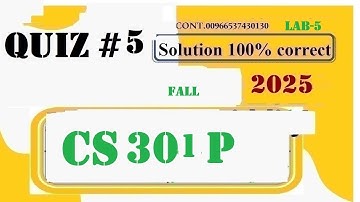 cs 301p quiz 5 2025|cs 301p quiz lab 5 solution fall 2025