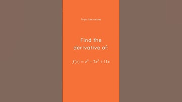 Find the derivative of f(x) = x³ - 7x² + 11x ✏️ #Calculus #Derivatives #QuickSolveMath