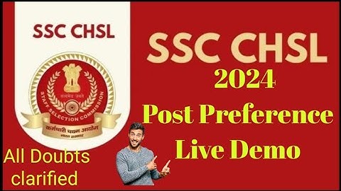 SSC CHSL 2024 Post Preference I Live Demo I How to fill post preference of SSC CHSL 2024 I