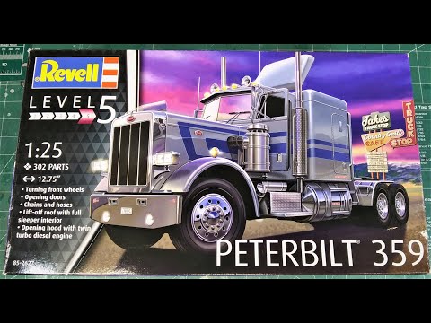 Peterbilt 359 Semi Tractor 1/25 Scale Model Kit Review Revell 85 2627 Decals Sprues Manual Tires