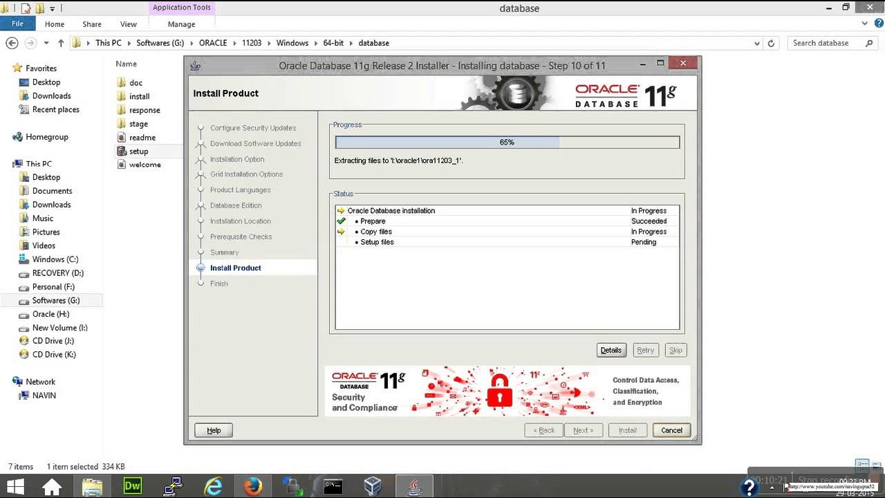 Oracle tutorial 05: How to install Oracle 11g on Windows 8 ...