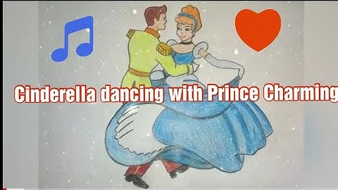 How to draw cinderella dancing with Prince Charming