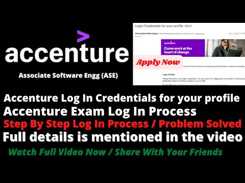 Accenture Log In Credentials Mail / Accenture Exam Log In Process Step By Step #Accenture