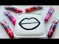 Make-up lips slime Satisfying Slime Coloring With Lipstick Glitter Slime Compilation
