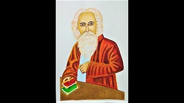 How to draw Rabindranath Tagore Drawing | Draw and Colour Rabindranath Tagore painting