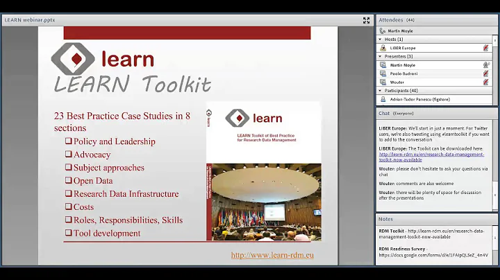 LEARN Webinar: A Toolkit of Best Practice for Research Data Management