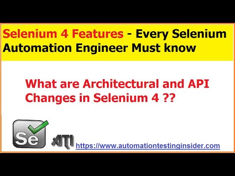 Selenium 4 | Alpha Release Features | Architectural and API Changes of ...