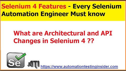 Selenium 4 | Alpha Release Features | Architectural and API Changes of Selenium 4