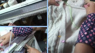 【紳士のベスト】後身頃を編み機で編む｜Mens vest: back body with knitting machine (Brother KH270)