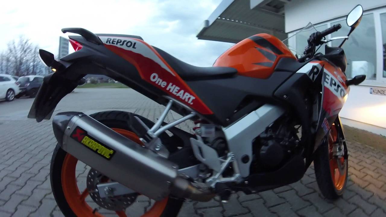 Honda Cbr 125 R Repsol + Akrapovic Komplettanlage YouTube