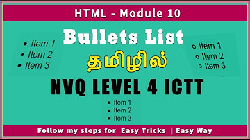 How to Create Bullets List using HTML in Tamil | NVQ Level 4 in ICTT