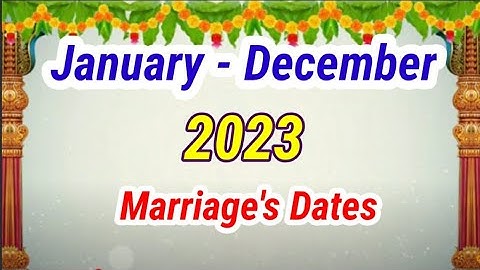 2023 January - December Marriage
