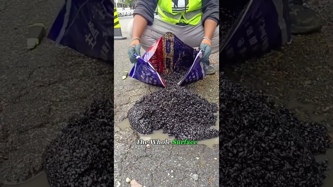 Open the Bag, Fix the Road.#asphalt  #road  #material  #construction #knowledge