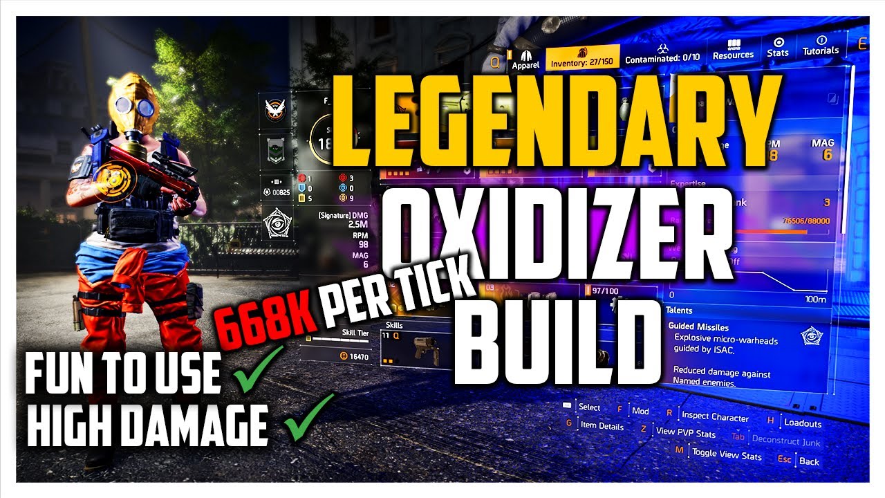 Legendary Oxidizer Build with 668k per tick! The Division 2 Season 10