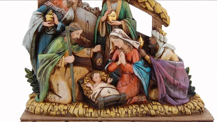 Wood-Carved Look Nativity Scene