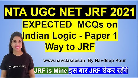 EXPECTED  MCQs on Indian Logic - Paper 1Way to JRF | Nav Classes