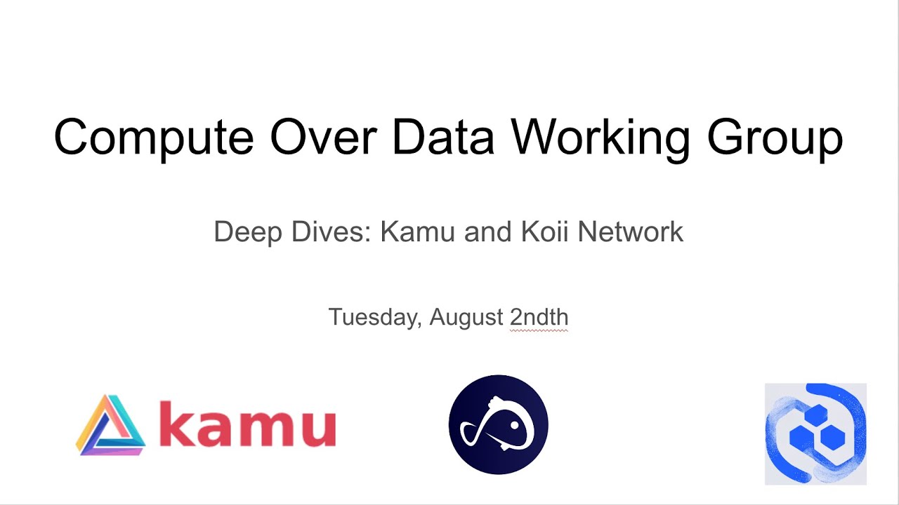 Compute Over Data Working Group 3rd Session - YouTube
