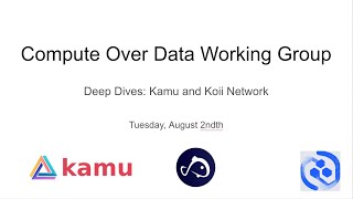 Compute Over Data Working Group 3rd Session