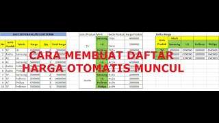 cara membuat daftar harga otomatis di excel || cara membuat kode barang