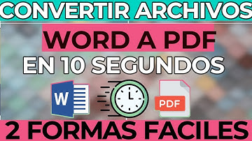 Convertir documentos de WORD a PDF en pc - Pasar Archivos de word a PDF rápido-fácil sin programas