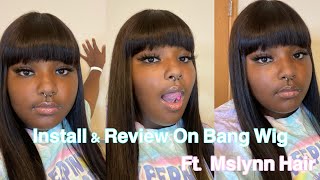 Cute Bang Wig Install + Review FT. MSLYNN HAIR