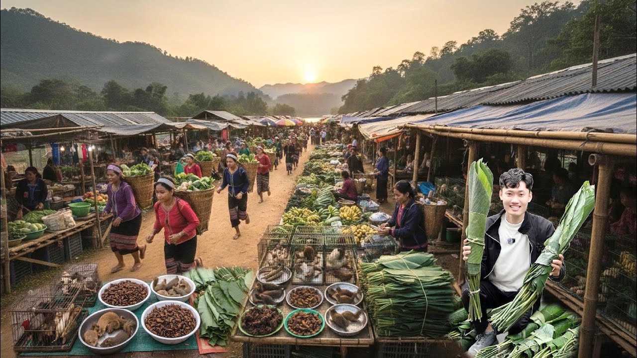 CHỢ BIÊN GIỚI VIỆT - LÀO NHỮNG NGÀY GẦN TẾT BÁN RẤT NHIỀU ĐỒ RỪNG | Bùi Văn Trọng