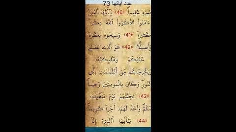 سورة الأحزاب | سورة 33| عدد آياتها 73