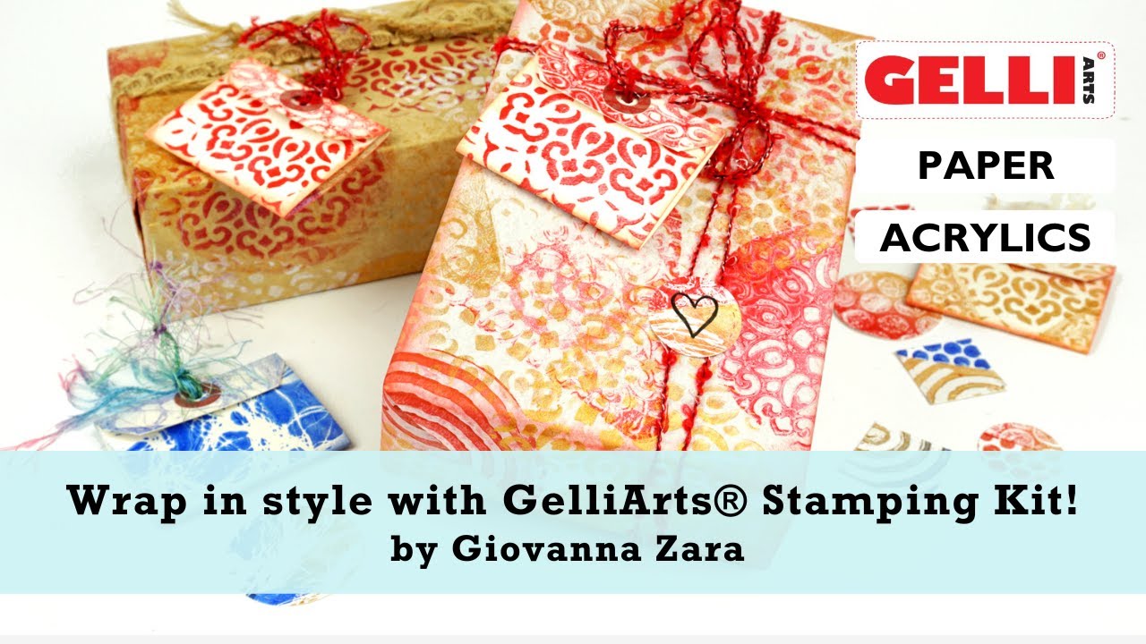 Gelli Arts Stamp Kit with Gel Plate Kit Stamping and Printing Kit