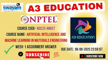 NPTEL Artificial Intelligence and Machine Learning in Materials Engineering Week 1 Assignment Answer