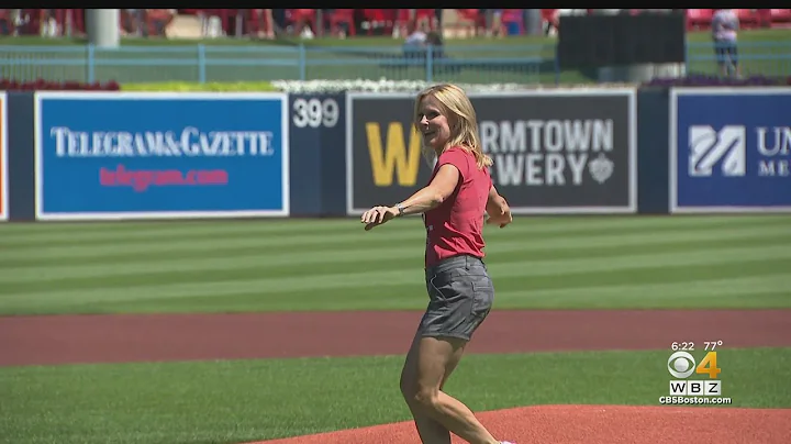 Lisa Hughes throws first pitch before Woo Sox game