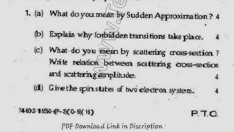 MSc Physics 2nd Sem Quantum Mechanism Question Paper