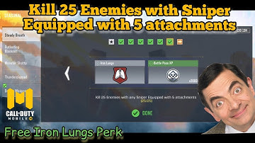 How to Earn free Iron Lungs Perk | Steady Breath Task & Reward CODMOBILE