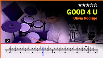 [Lv.08] Good 4 U - Olivia Rodrigo (★★★☆☆) Pop Drum Cover with Sheet Music