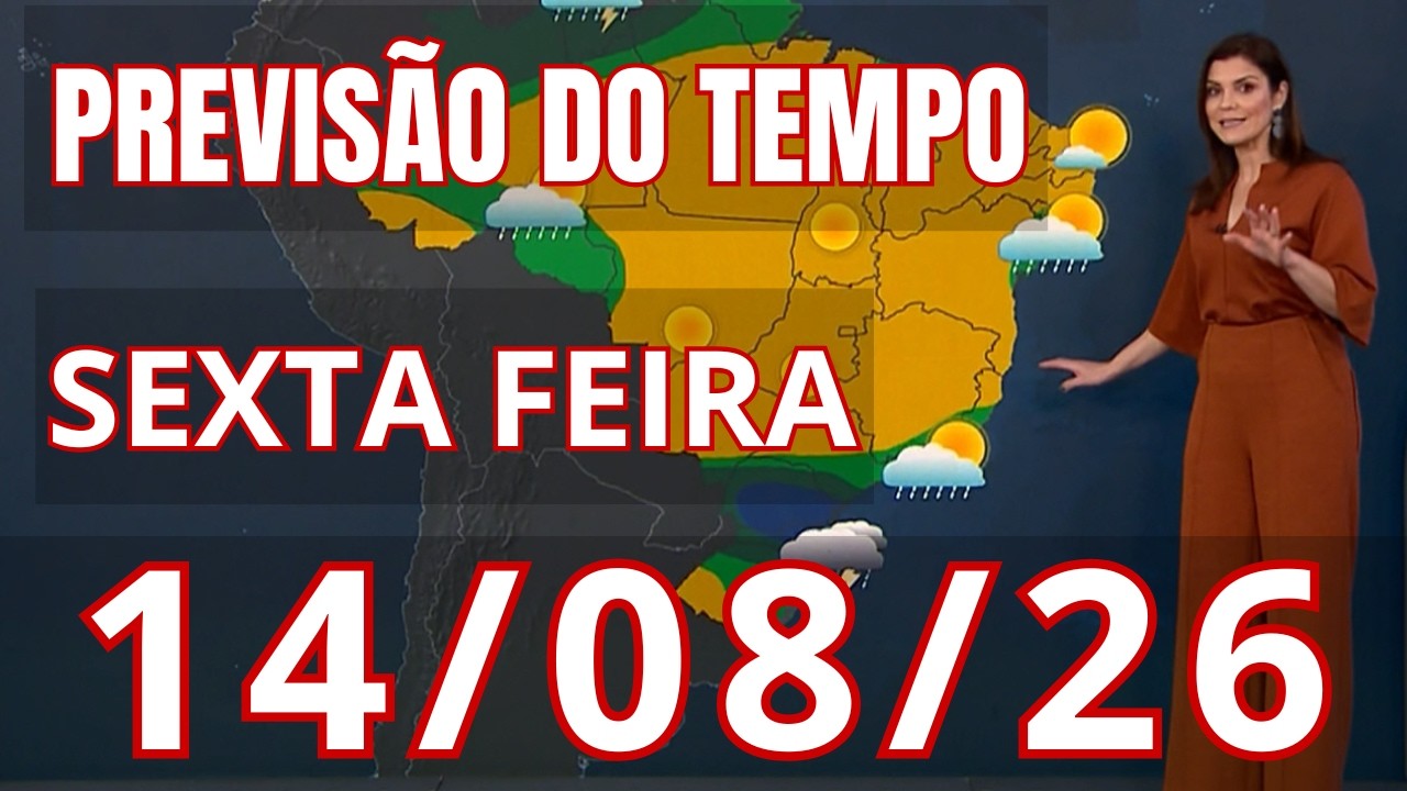 Previsão do Tempo Sexta - 14/08 - Jornal Nacional | VENTANIA DE 80km/h, FRIO DE 16°C E TEMPORAL