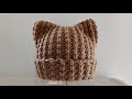 GORRO CON OREJITAS TEJIDO A CROCHET PASO A PASO TODAS LAS TALLAS.