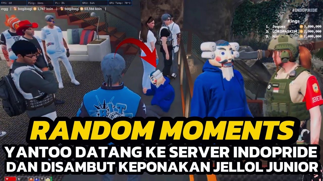 KESERUAN YANTOO DATANG KE SERVER INDOPRIDE ‼️DI SAMBUT SAMA PONAKAN JELLOL JUNIOR ❓GTA V ROLEPLAY 