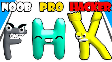 NOOB vs PRO vs HACKER - Alphabet Run ABC Letter Go Part 4