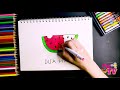 Hướng Dẫn Vẽ Miếng Dưa Hấu Đơn Giản | How To Draw A Watermelon | Hướng Dẫn Tô Màu Dưa Hấu