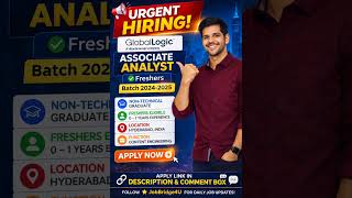 GlobalLogic Hiring 2024–2025 Batch | Associate Analyst | Freshers Eligible | Daily Jobs