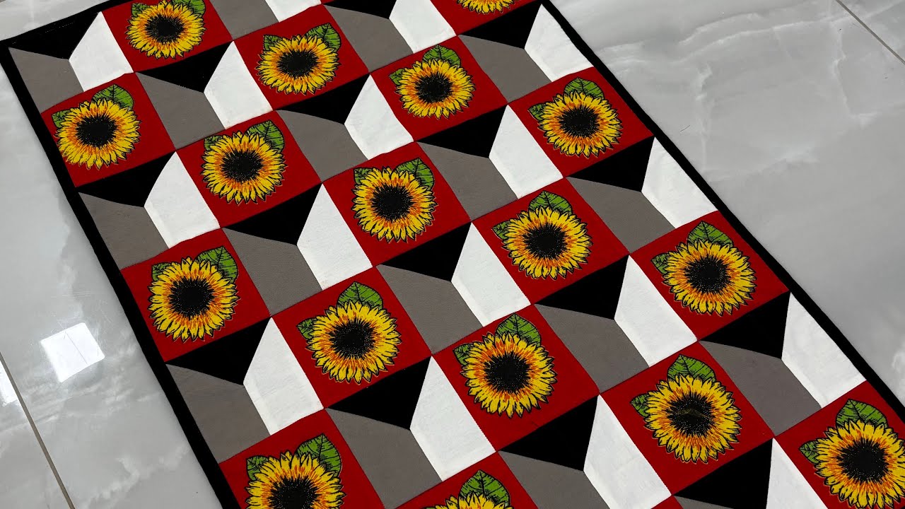 Desvendando os segredos do patchwork em 3D tapete fácil. 