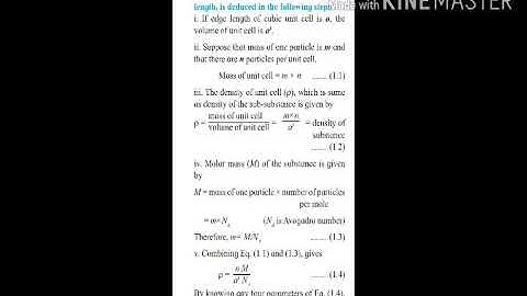 Chemistry lecture 4-  Relationship between Molar mass,density and edge length of a unit cell.