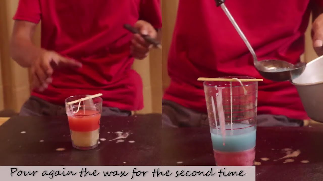 DIY, How To Make Candles On Plastic Glasses - YouTube