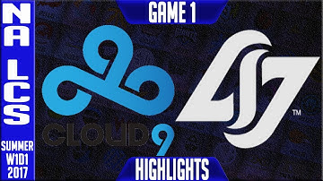 C9 vs CLG Game 1 Highlights - NA LCS Summer Split 2017 W1D1 - Cloud 9 vs Counter Logic Gaming G1
